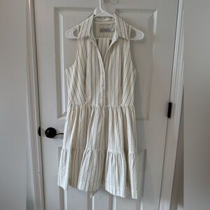 Vineyard Vines Cream and Black Striped Dress